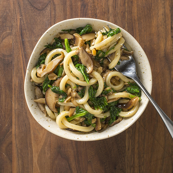 Udon Noodles with Mustard Greens and Shiitake-Ginger SauceATK Image Types, Styled Food Shot