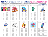 100 Days of School Scavenger neighbor