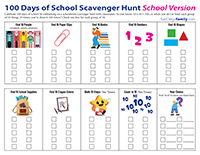 100 Days of School Scavenger school