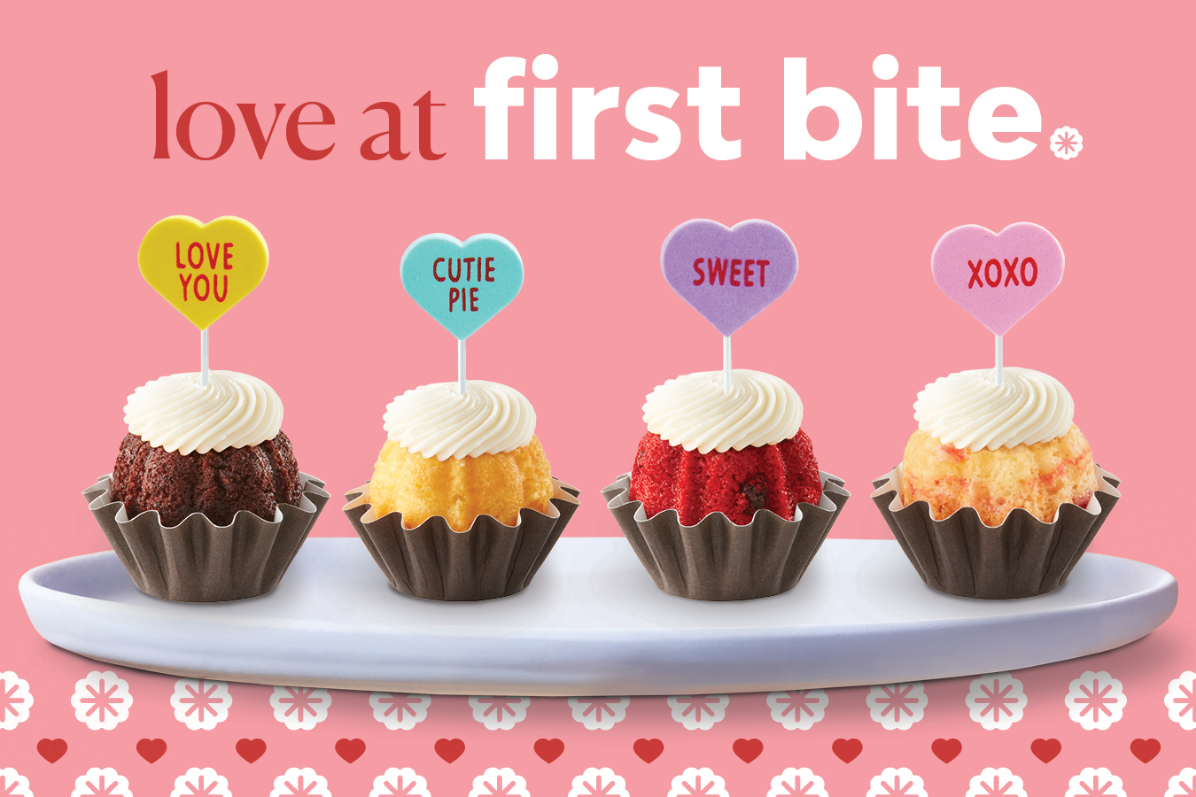 Conversation Hearts Cake Stand Creative Layout Horizontal