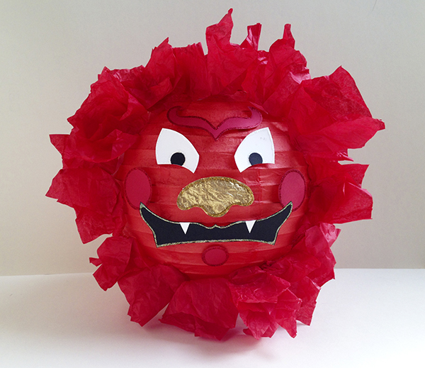 Make a Lion Lantern for Chinese New Year.