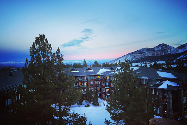 Sunset at Mammoth mountain resort.