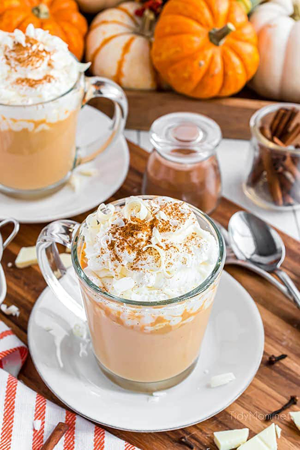 Pumpkin Spice White Hot Chocolate at Tidy Mom