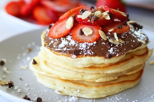 Strawberry Nutella Pancakes